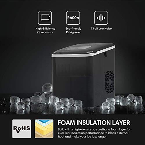 Terra Hiker Countertop Ice Maker - Fast 6-Minute Ice Production, 28.7 lbs Daily, No Plumbing Needed
