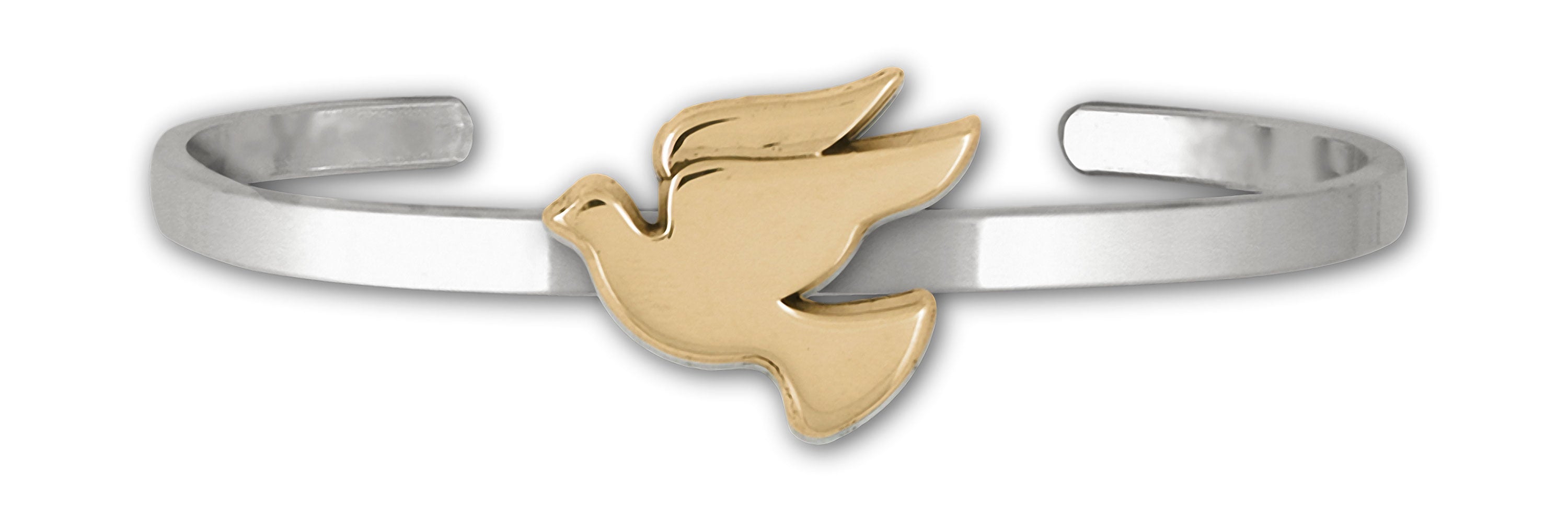 Dove Jewelry Silver And 14k Gold Handmade Dove Bracelet DVE1-TNCB