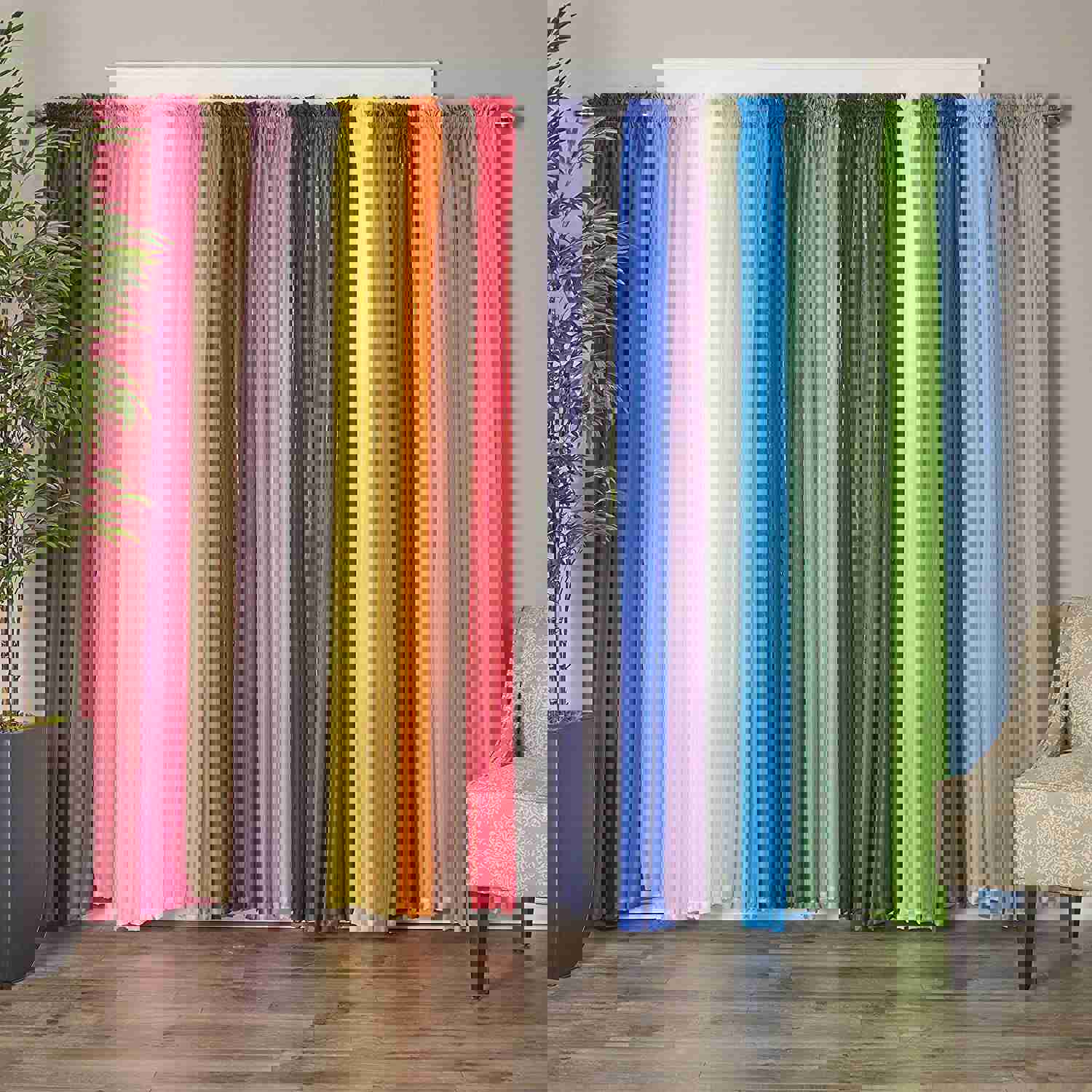 Luxury Sheer Curtains Set of 2 for Kitchen, Bedroom, and Living Room