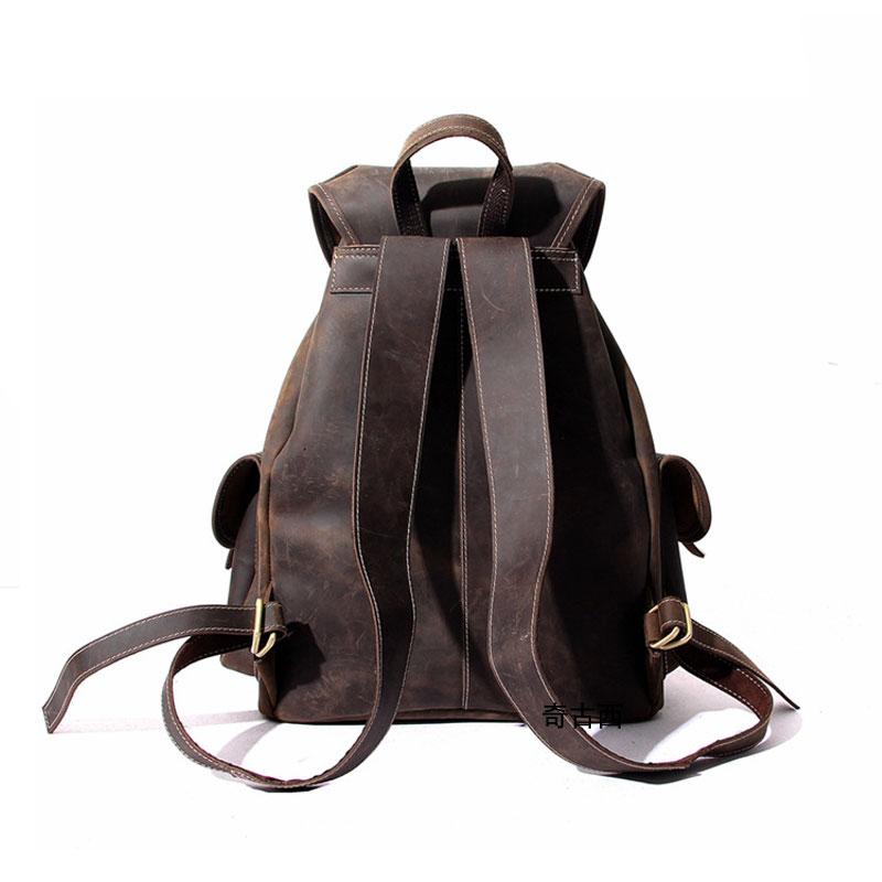 Cool Leather Men's Travel Backpack - Durable Waxed Canvas School Backpack