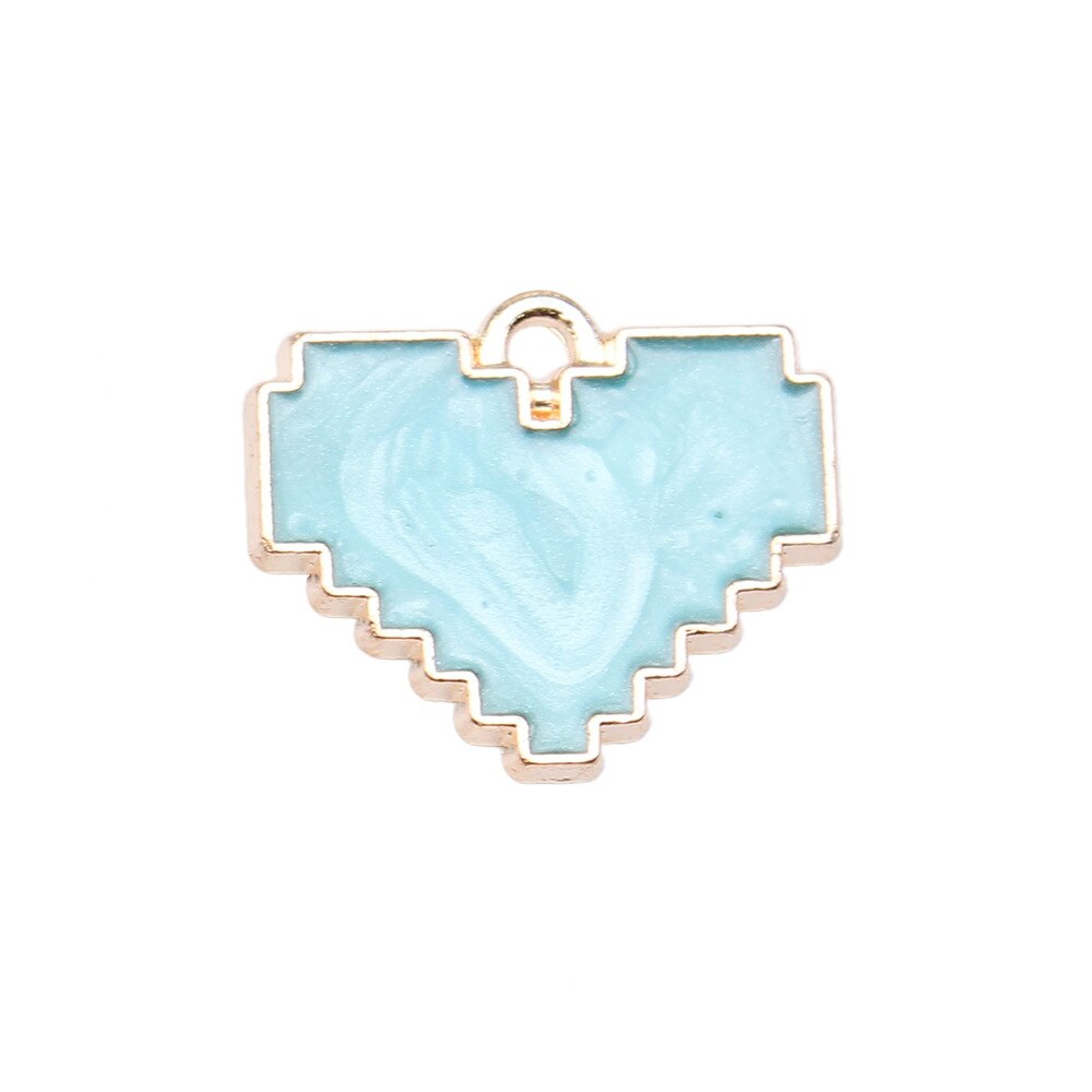 10pcs 15.5x18.6mm 5 Colors Enamel Mosaic Heart Charms Pendant for DIY Jewelry Making
