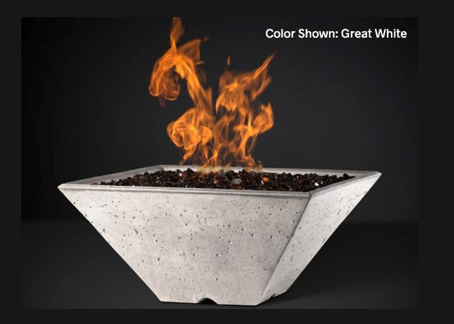 Fire Bowl Ridgeline: Square with Electronic Ignition - Free Cover Included [Slick Rock Concrete]