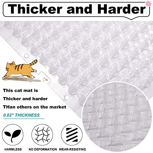 16 Pack Clear Cat Repellent Outdoor Mat with Spikes for Cats and Dogs