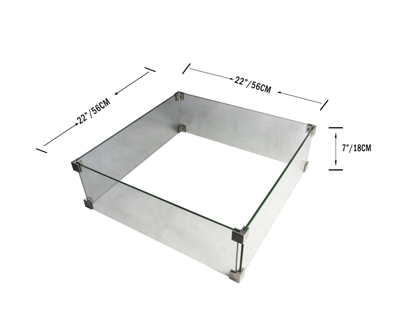22 x 22 Square Wind Screen for Fire Pit Table