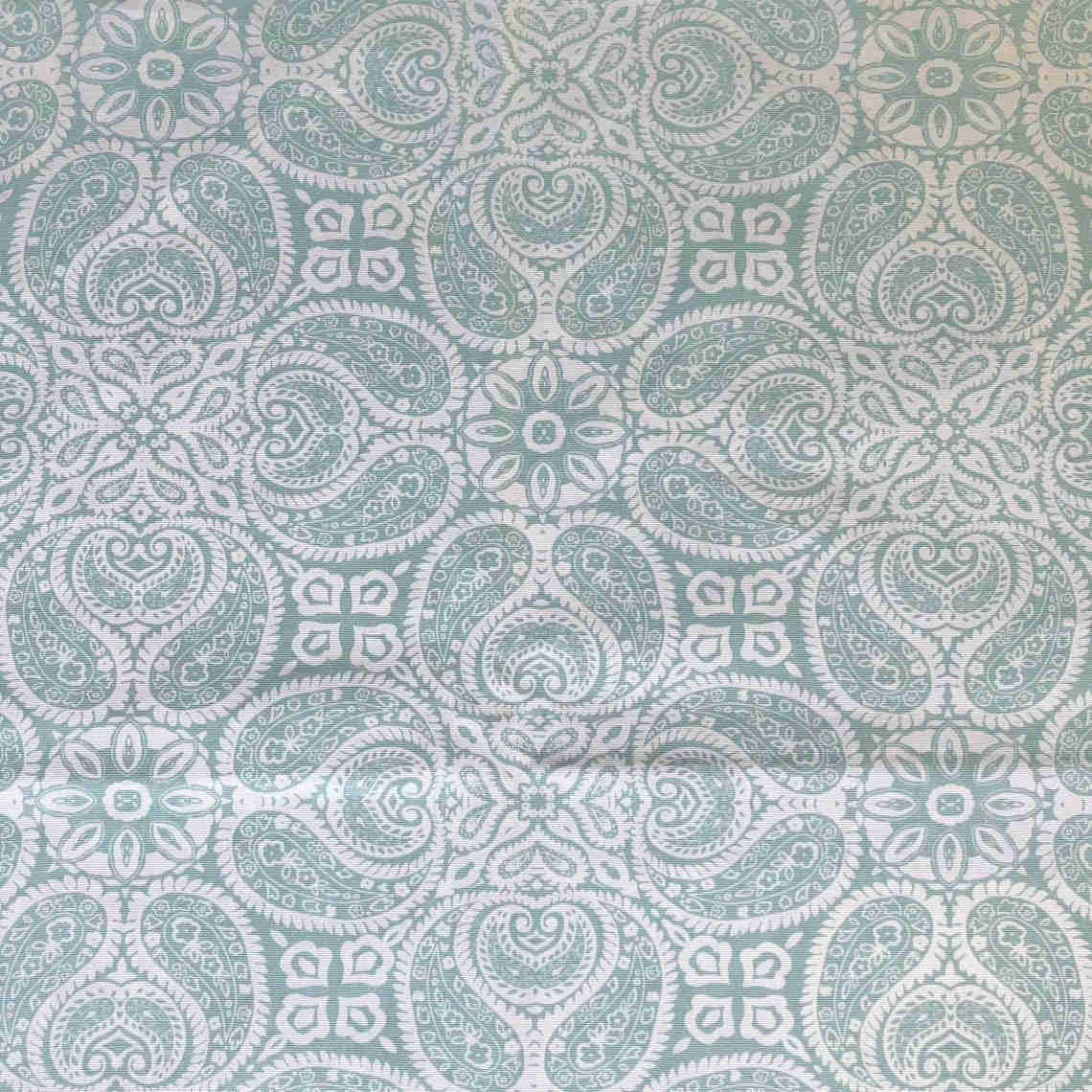 Empress Swag Valance in Tibi Spa Green Geometric Paisley