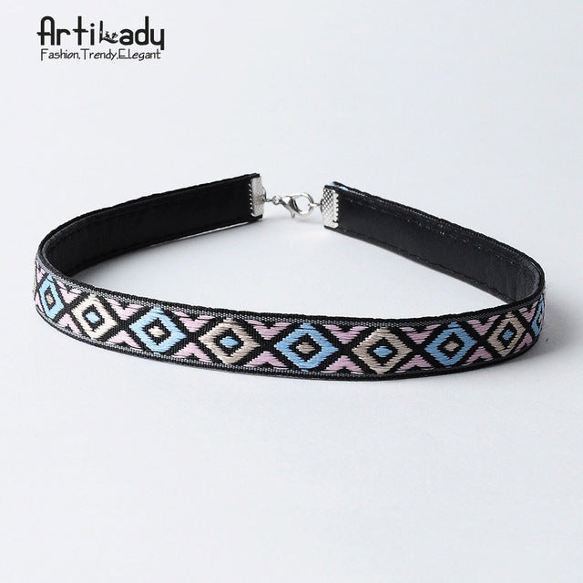 Artilady Leather Boho Choker Necklace - Multicolor Bohemian Fashion Jewelry for Women