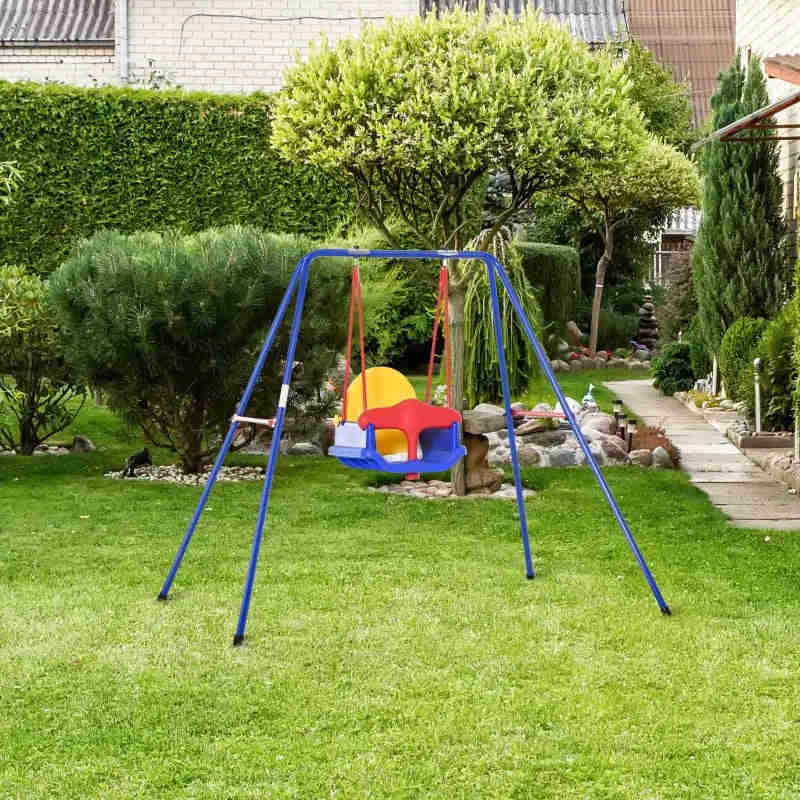Outsunny Children's Outdoor Ninja Activity Set with Monkey Bars, Swing, and Climbing Rope