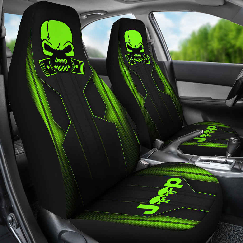 Jeep Skull Gecko Pearl Green Car Seat Covers - Custom Fit & Premium Protection