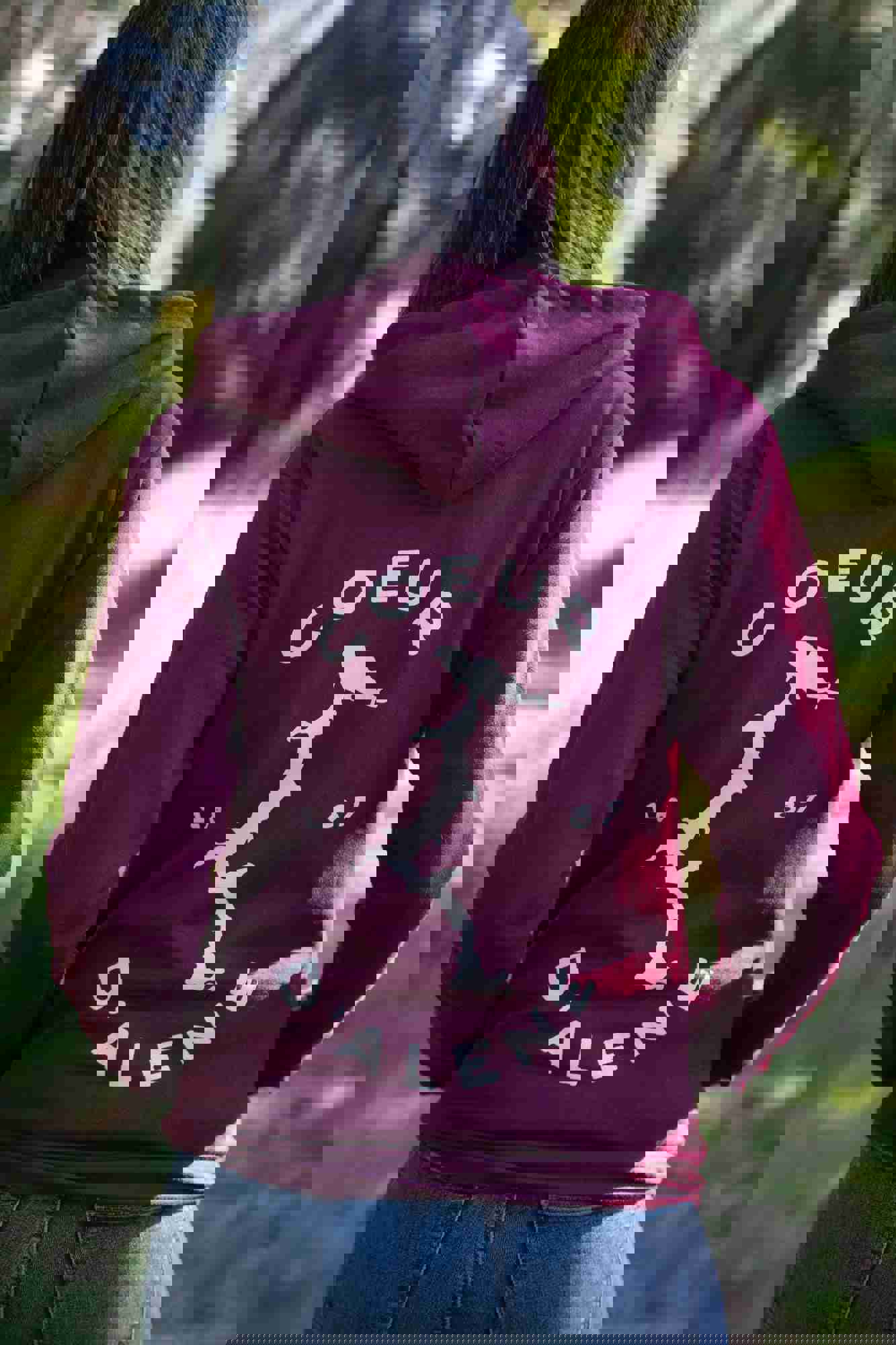 CDA Idaho Logo 1887 Lake Maroon Zip Hoodie