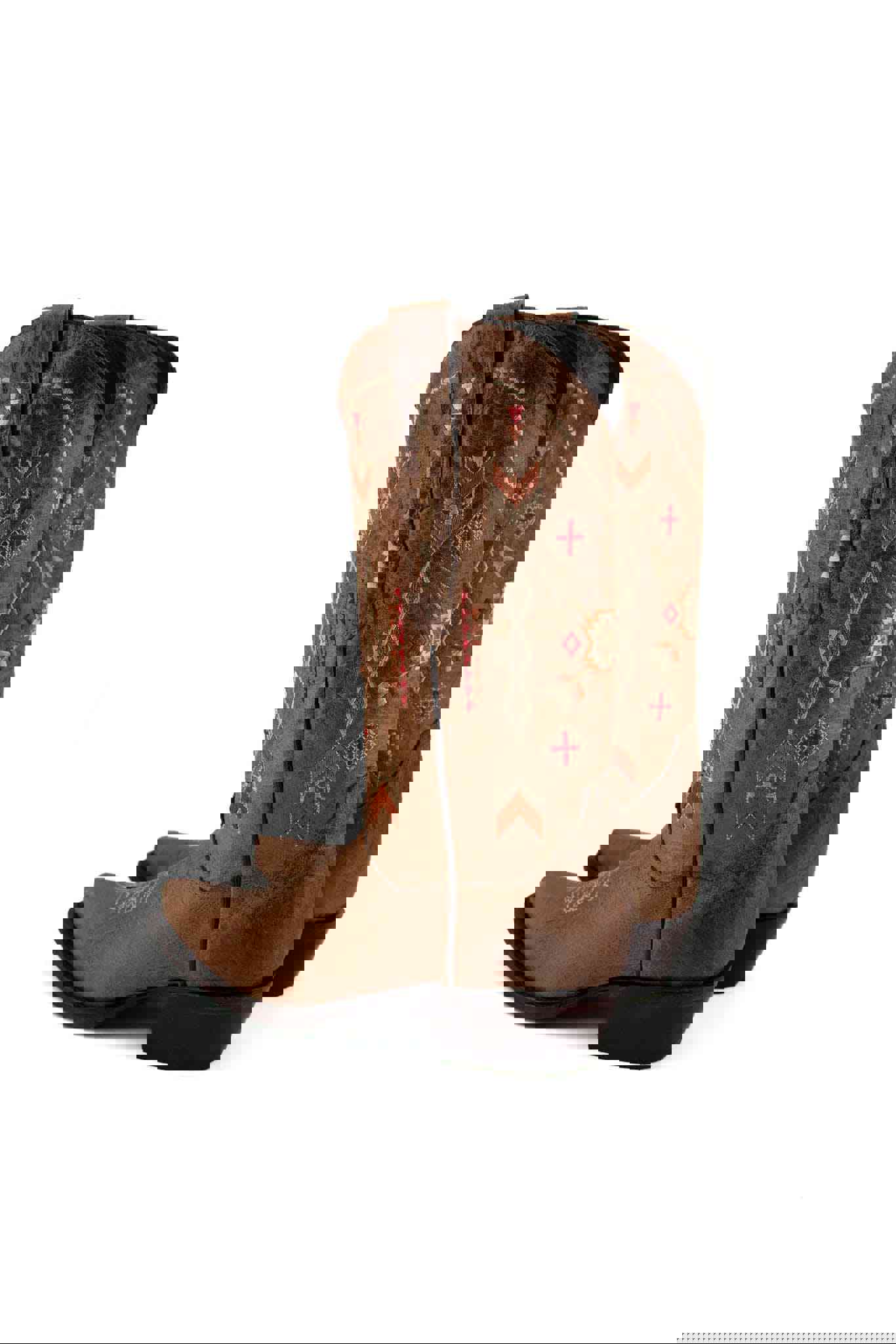 Rustic Brown Aztec Snip Toe Cowgirl Boot