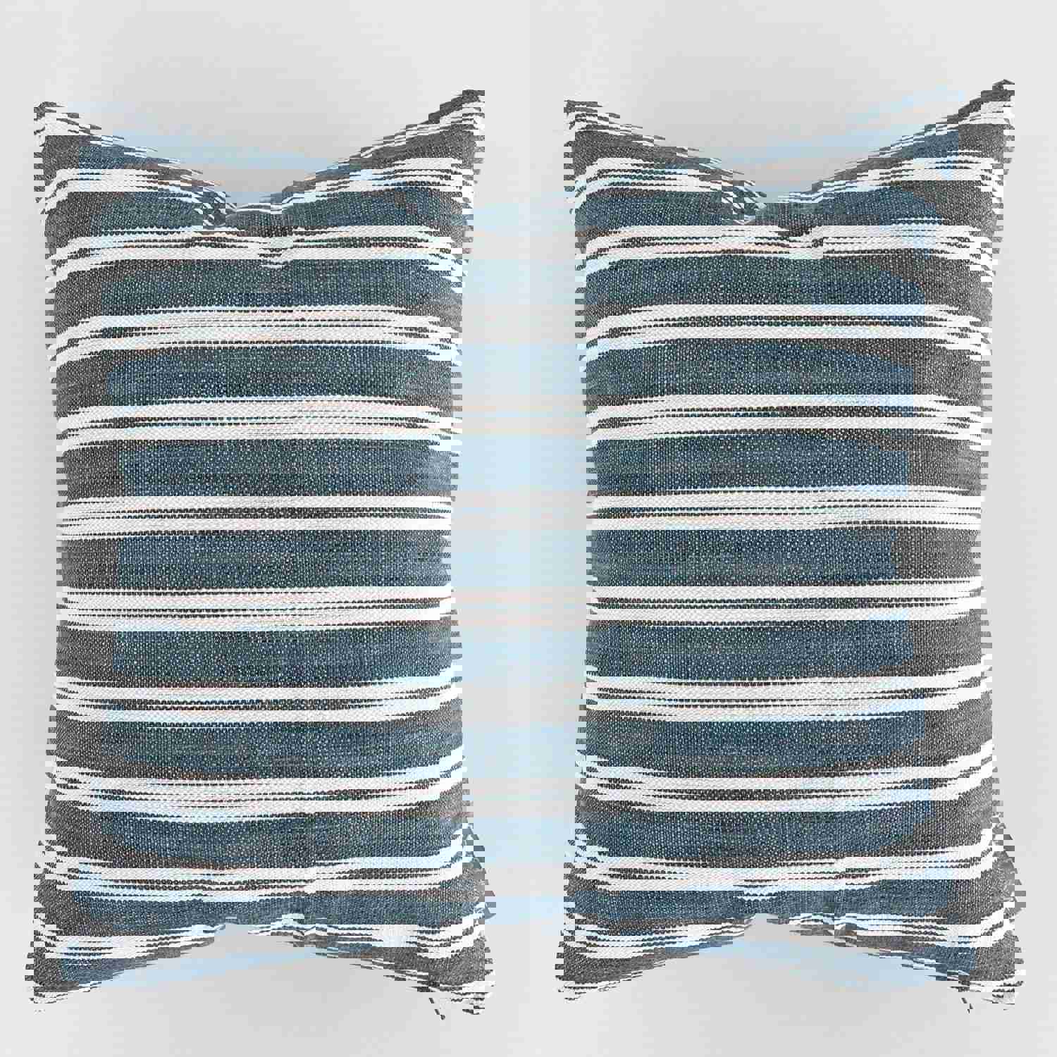Peyton Blue Indoor/Outdoor Pillow Cover - Modern Striped Design