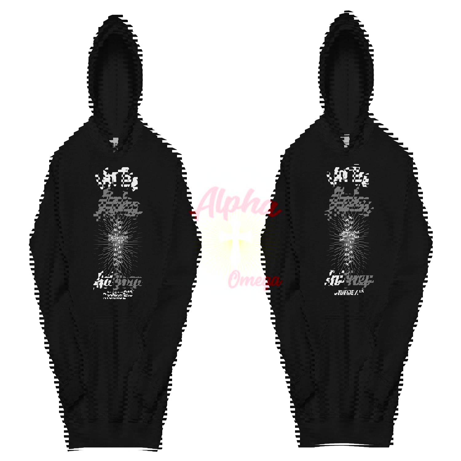 F&H Christian I Am The Alpha & Omega Mens Hoodie