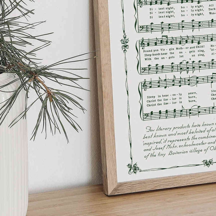 Silent Night Printable Vintage Sheet Music - Christmas Hymn Carol Collection