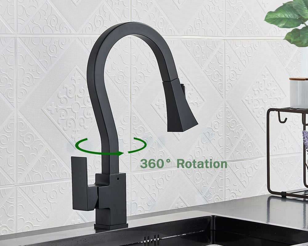 MIRODEMI Kitchen Faucet with Flexible Pull Down Sprayer Mixer Tap