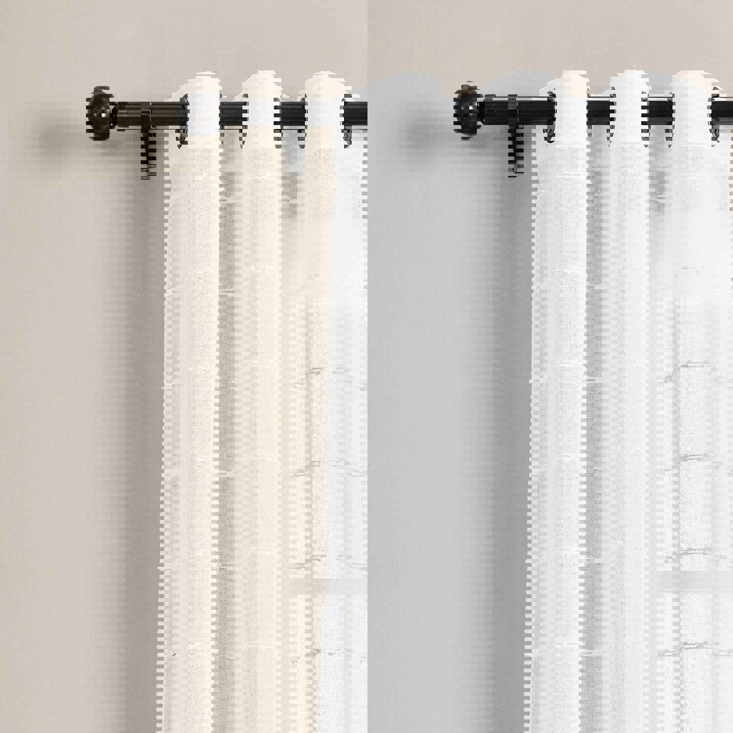 Farmhouse Textured Grommet Sheer Indoor/Outdoor Window Curtain