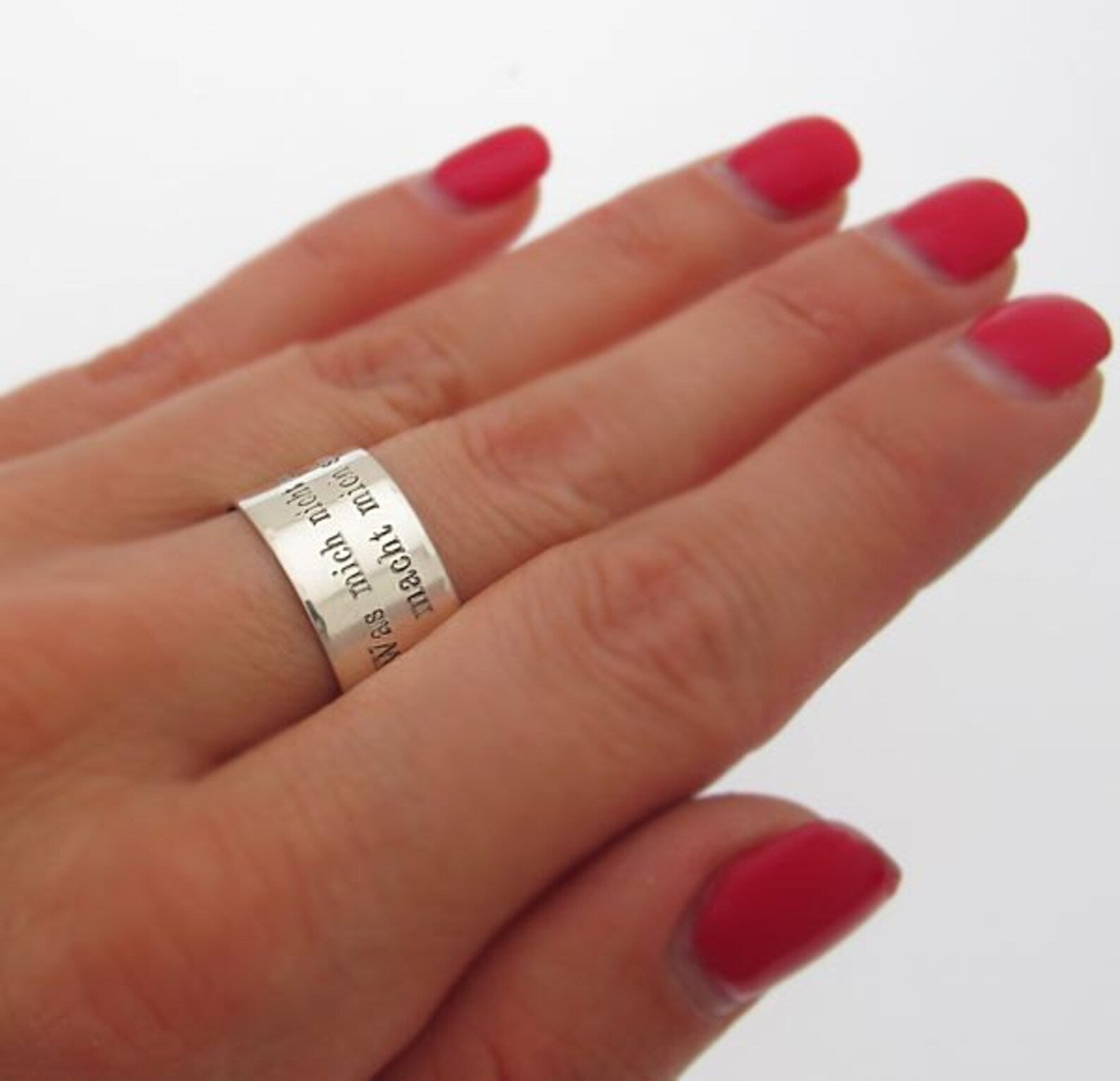 Personalized Breathe Message Ring - Custom Engraved Sterling Silver Band