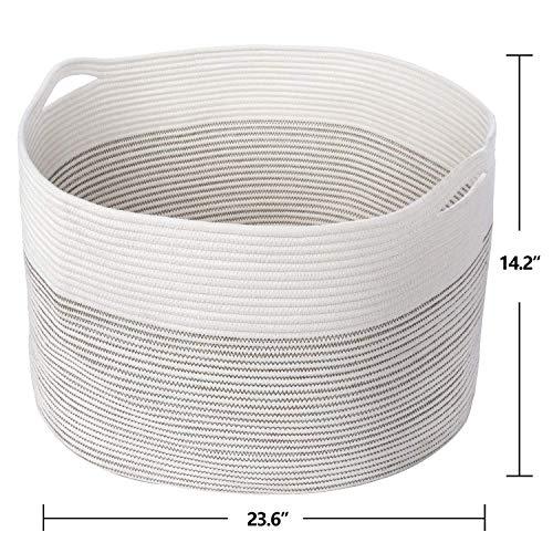 Goodpick Large Cotton Rope Basket - Foldable Storage with Handles