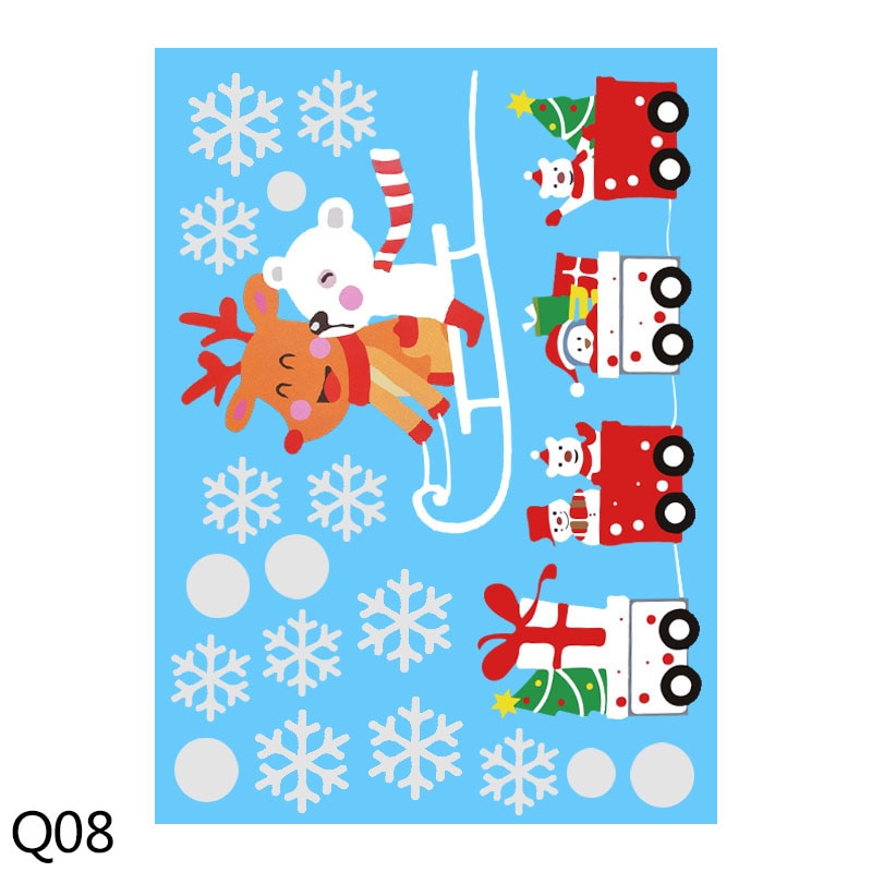 Qfdian CHRISTMAS Decorations - Merry Christmas Snowflake Snowman Window Sticker