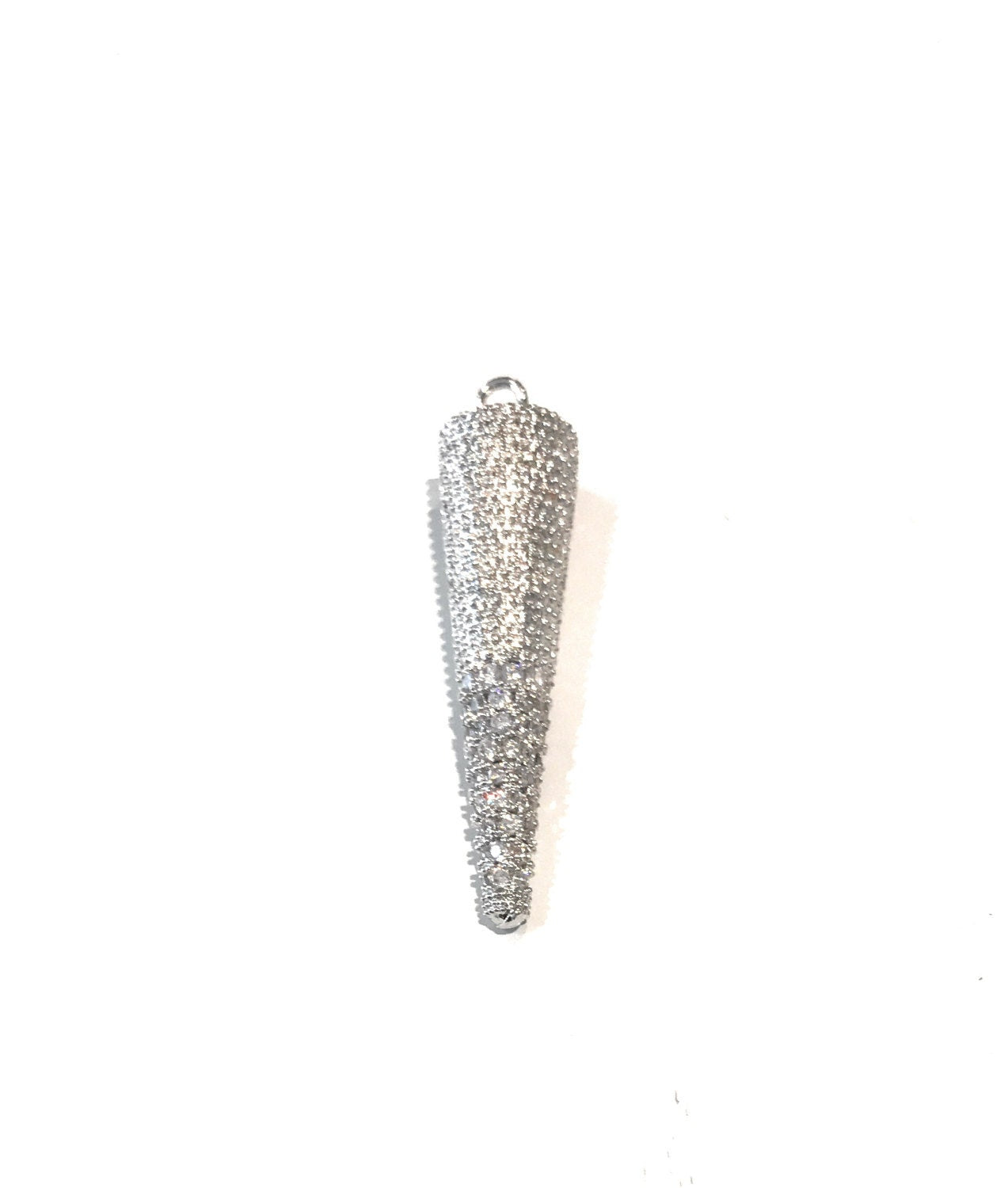 Silver Pave Spike Cone Charm for DIY Jewelry Making