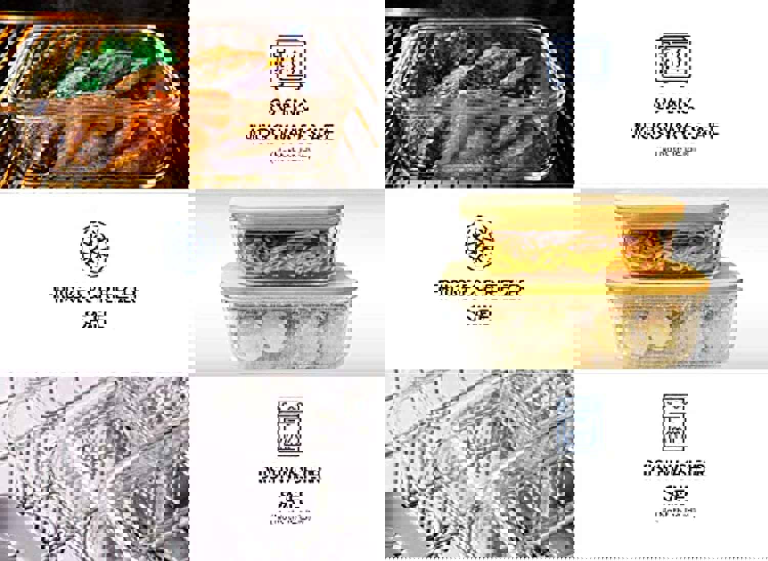 Eco-Friendly Glass Food Storage Containers with Bamboo Lids, Set of 4