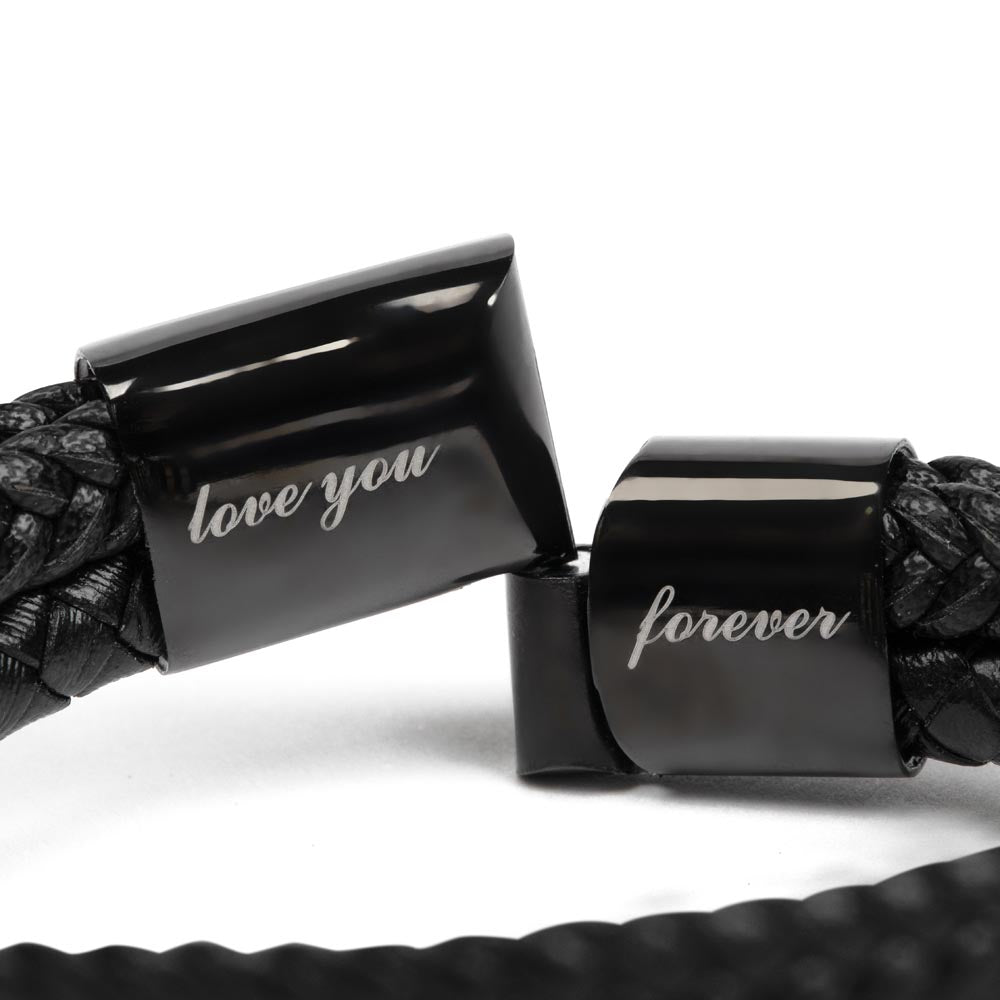 Nephew Gift From Aunt - Inspirational Mens Braided Leather Bracelet