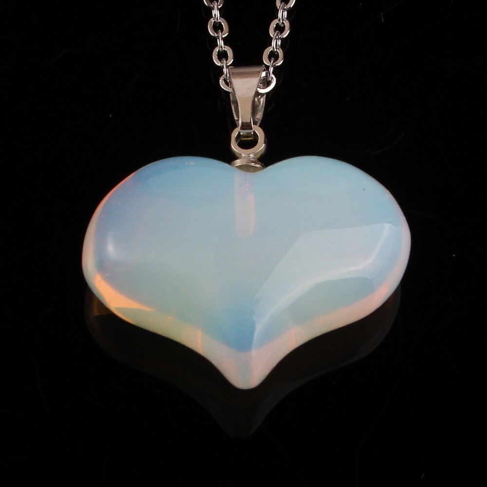 Natural Gnergy Gemstone Silver Plated Pendant with Rose Pink Quartz and Opalite