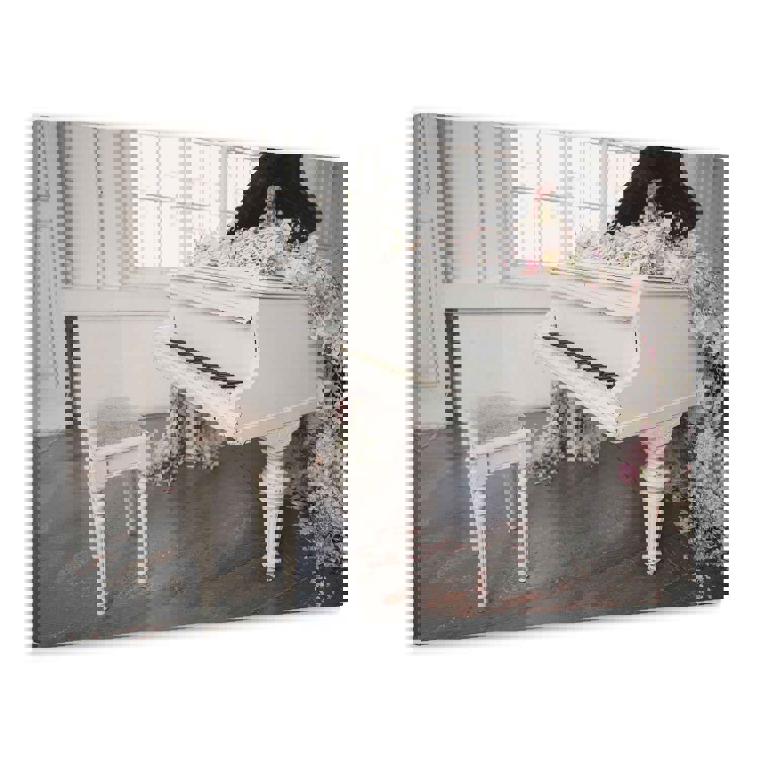 Piano with Flowers Music Lovers Delight Canvas Wall Art for Home Decor