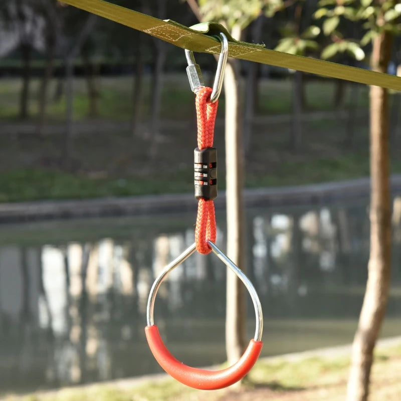 Outsunny Children's Outdoor Ninja Activity Set with Monkey Bars, Swing, and Climbing Rope