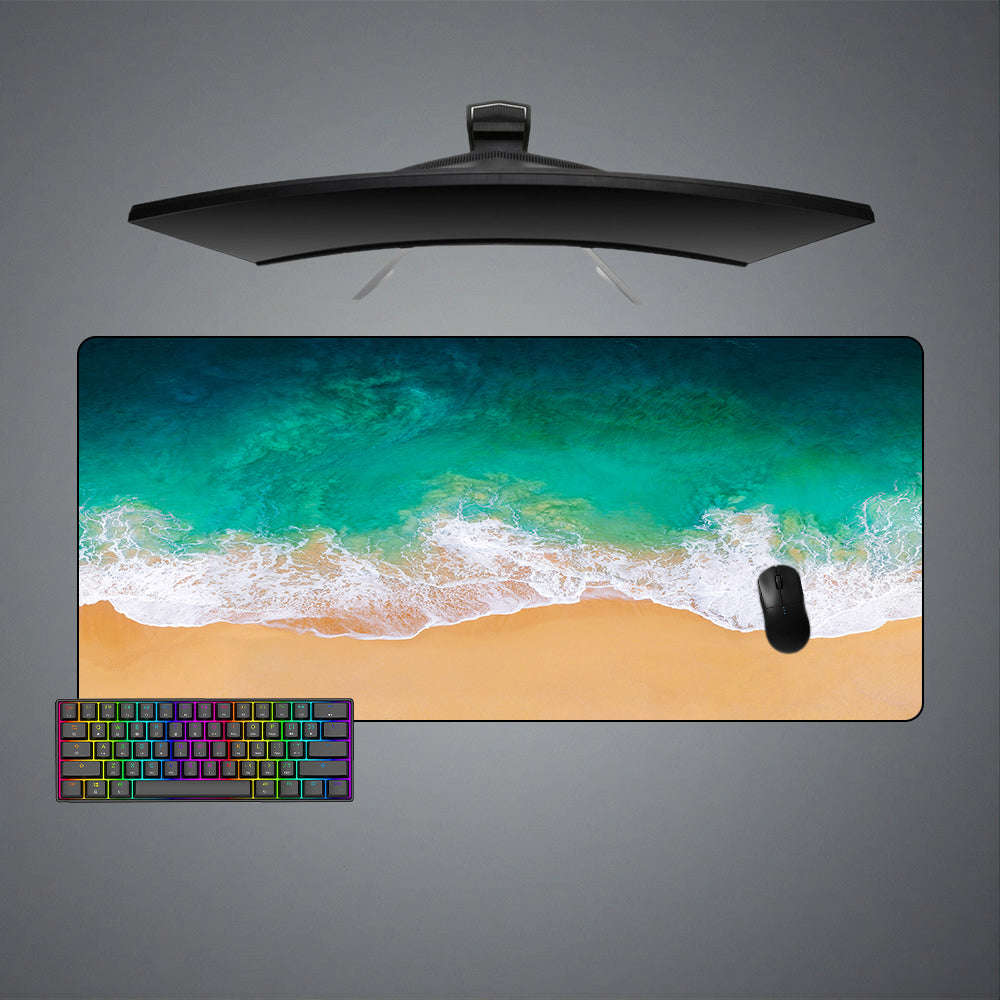Beach Waves Design Gaming Mouse Pad for Computer Desk - M-XXL Size