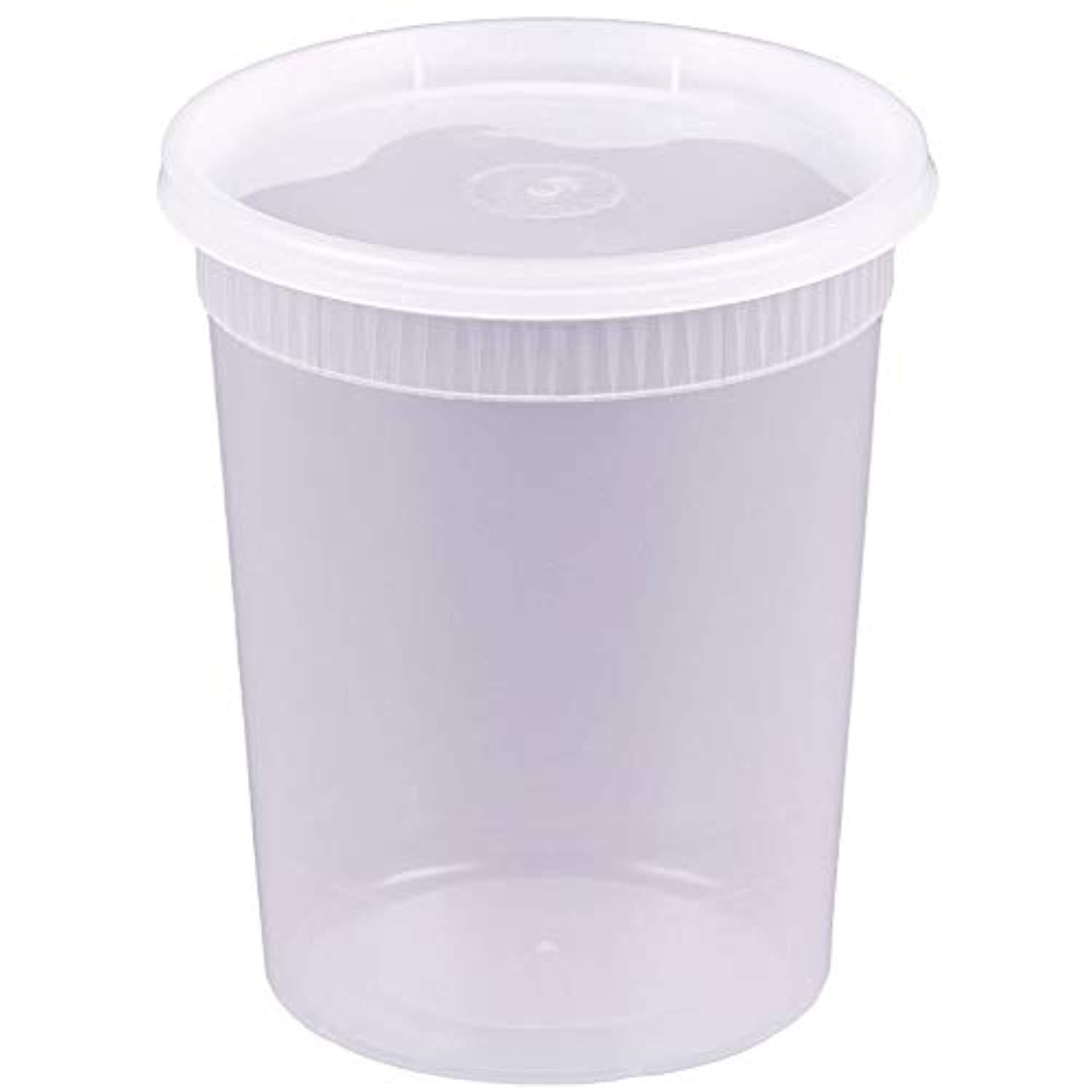 Comfy Package [24 Sets- 32 oz.] Plastic Deli Food Storage Containers With Airtight Lids