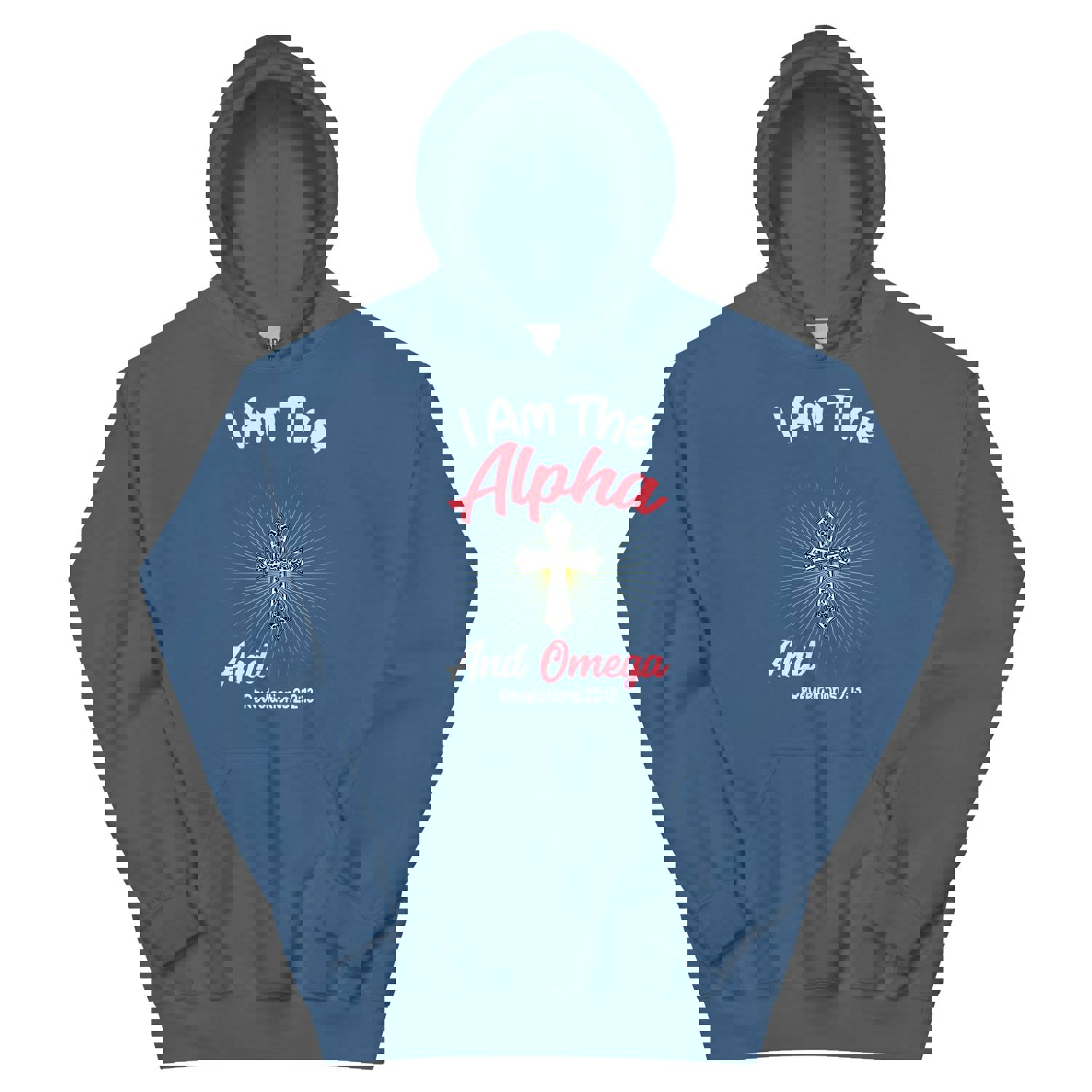 F&H Christian I Am The Alpha & Omega Mens Hoodie
