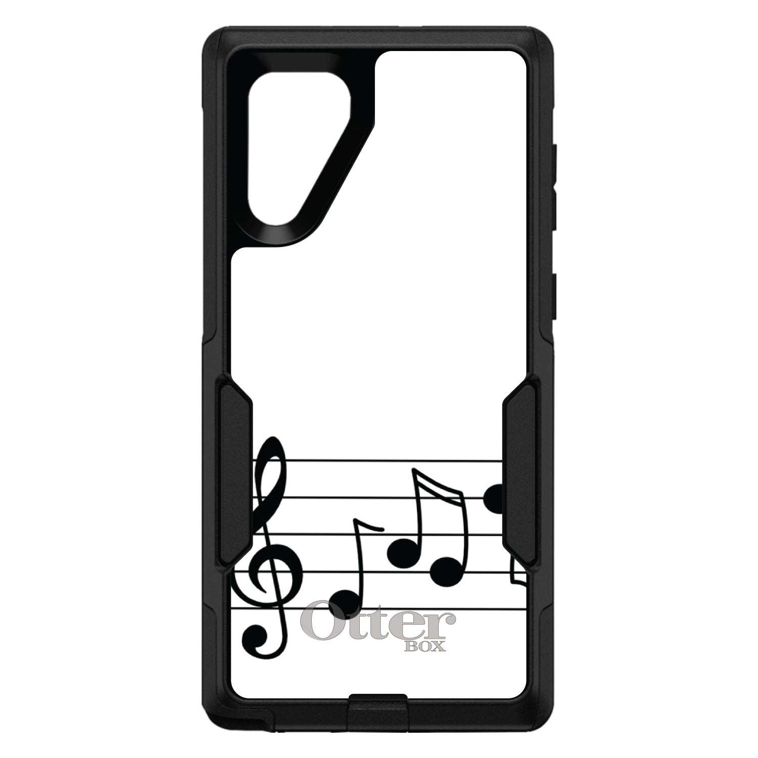 DistinctInk™ OtterBox Commuter Series Case for Apple iPhone or Samsung Galaxy - Treble Staff Music Notes