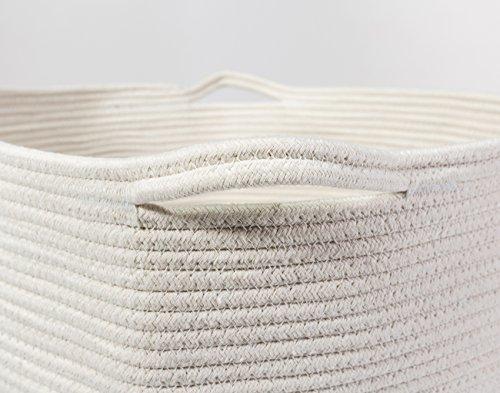 Goodpick Large Cotton Rope Basket - Foldable Storage with Handles