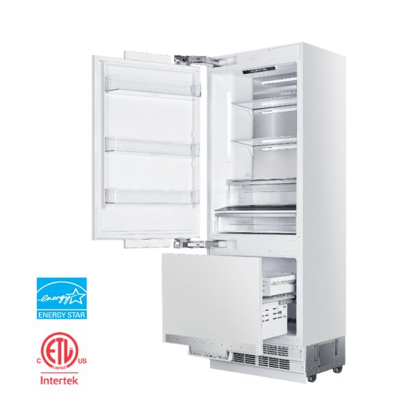 Hallman 36 Built-In Refrigerator with Interior Water Dispenser and Bottom Freezer