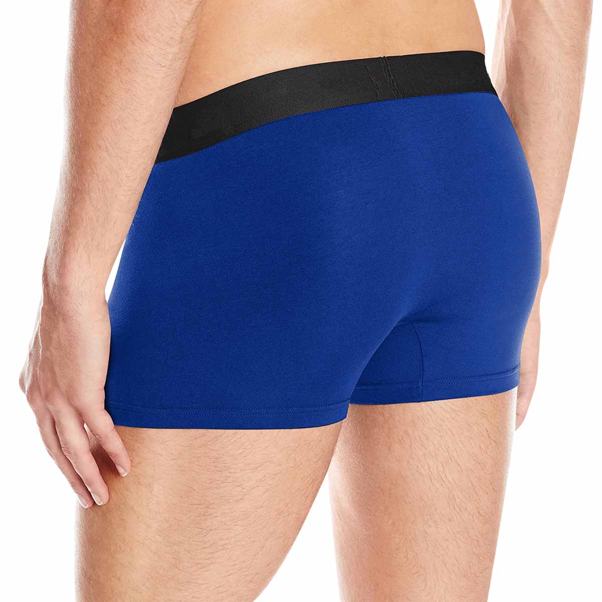 Custom Face Blue Pocket Mens Boxer Briefs - Personalized Underwear for Valentine's Day Gift