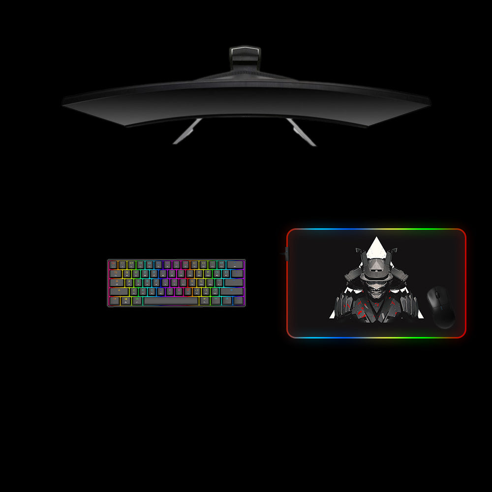 Samurai Triangle Design RGB Gaming Mouse Pad with LED Strip