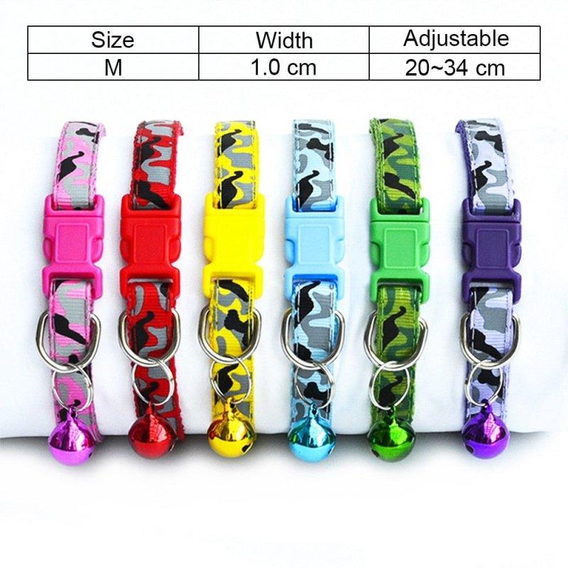 Reflective Cat Collar with Bell for Small Dogs and Puppies - 6 Pieces