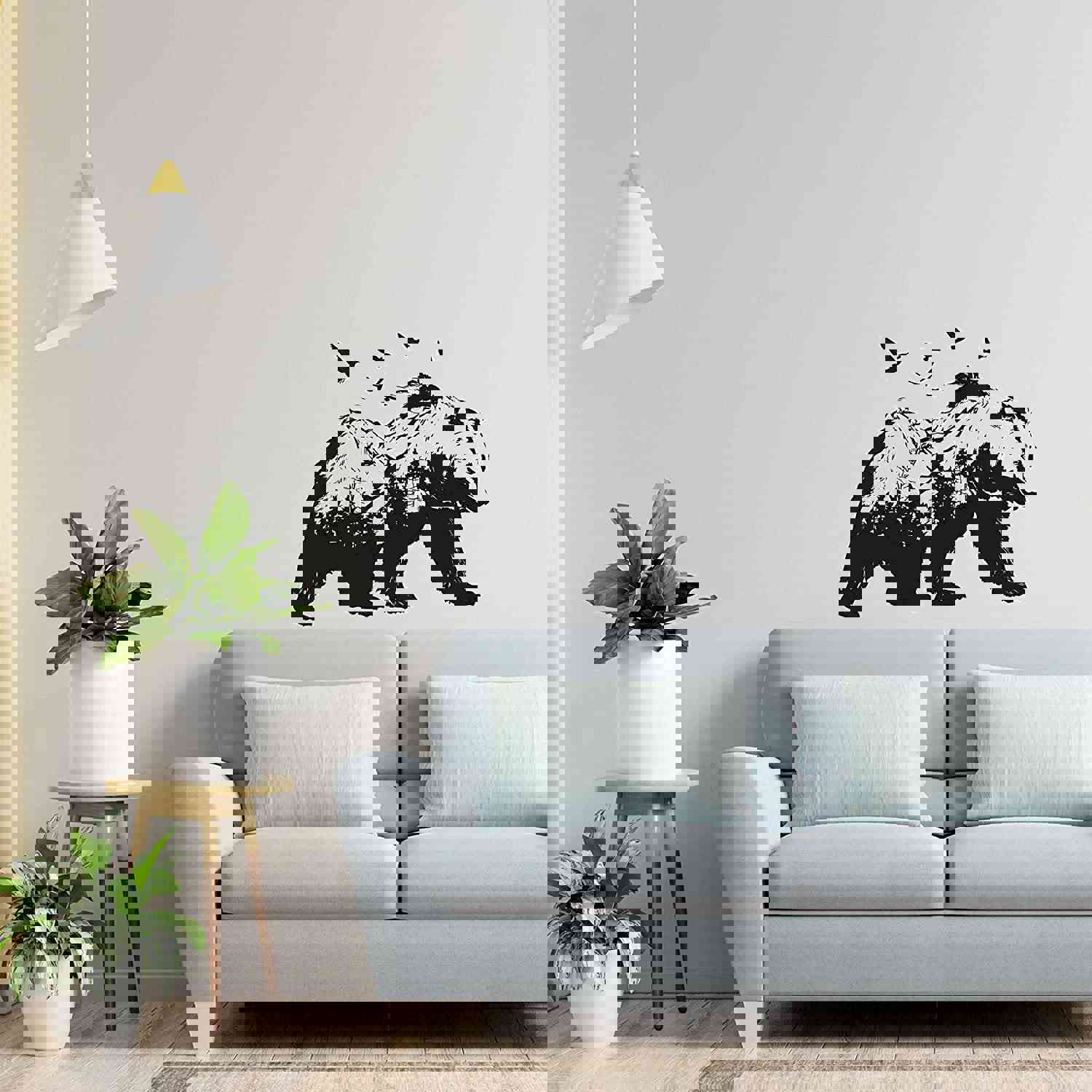Animal Life Quote Vinyl Wall Sticker Decal - Mountain Bear Silhouette