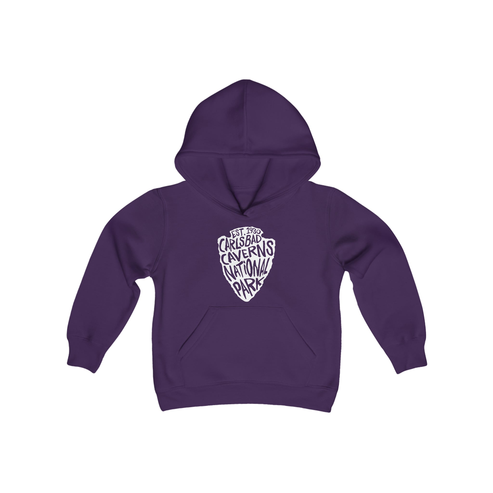 Carlsbad Caverns National Park Kids Hoodie - Arrowhead Chunky Text