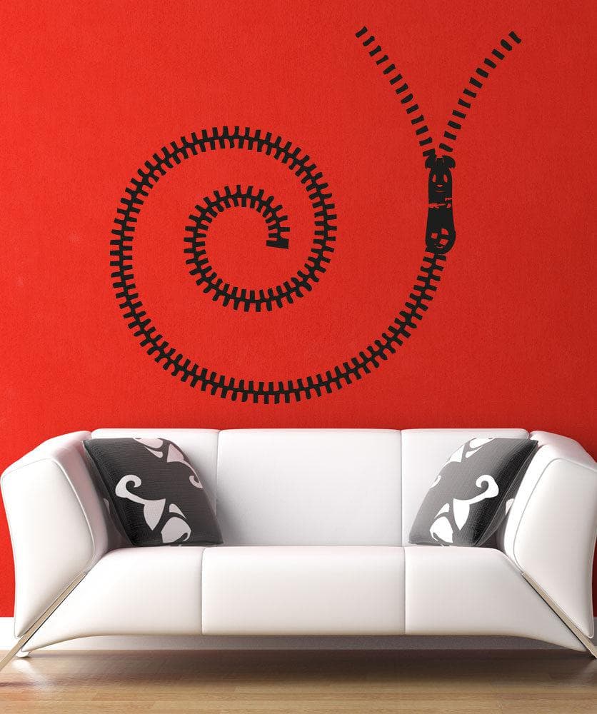 Vinyl Wall Decal Sticker Spiral Zipper #OS_AA1342 - Removable & Easy to Apply