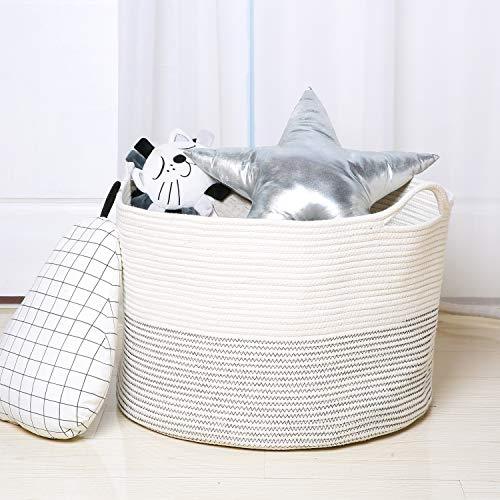Goodpick Large Cotton Rope Basket - Foldable Storage with Handles