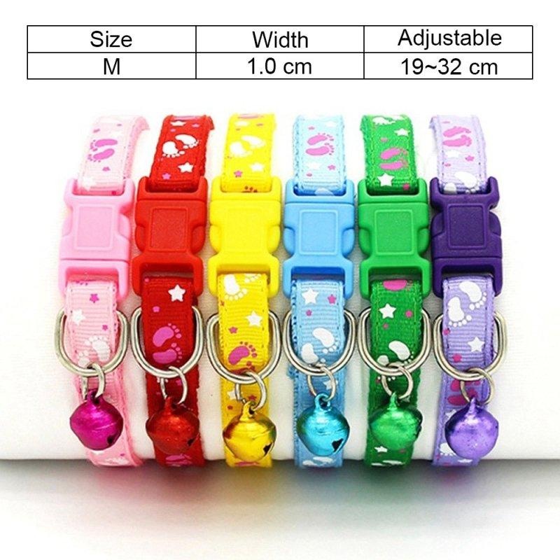 Reflective Cat Collar with Bell for Small Dogs and Puppies - 6 Pieces