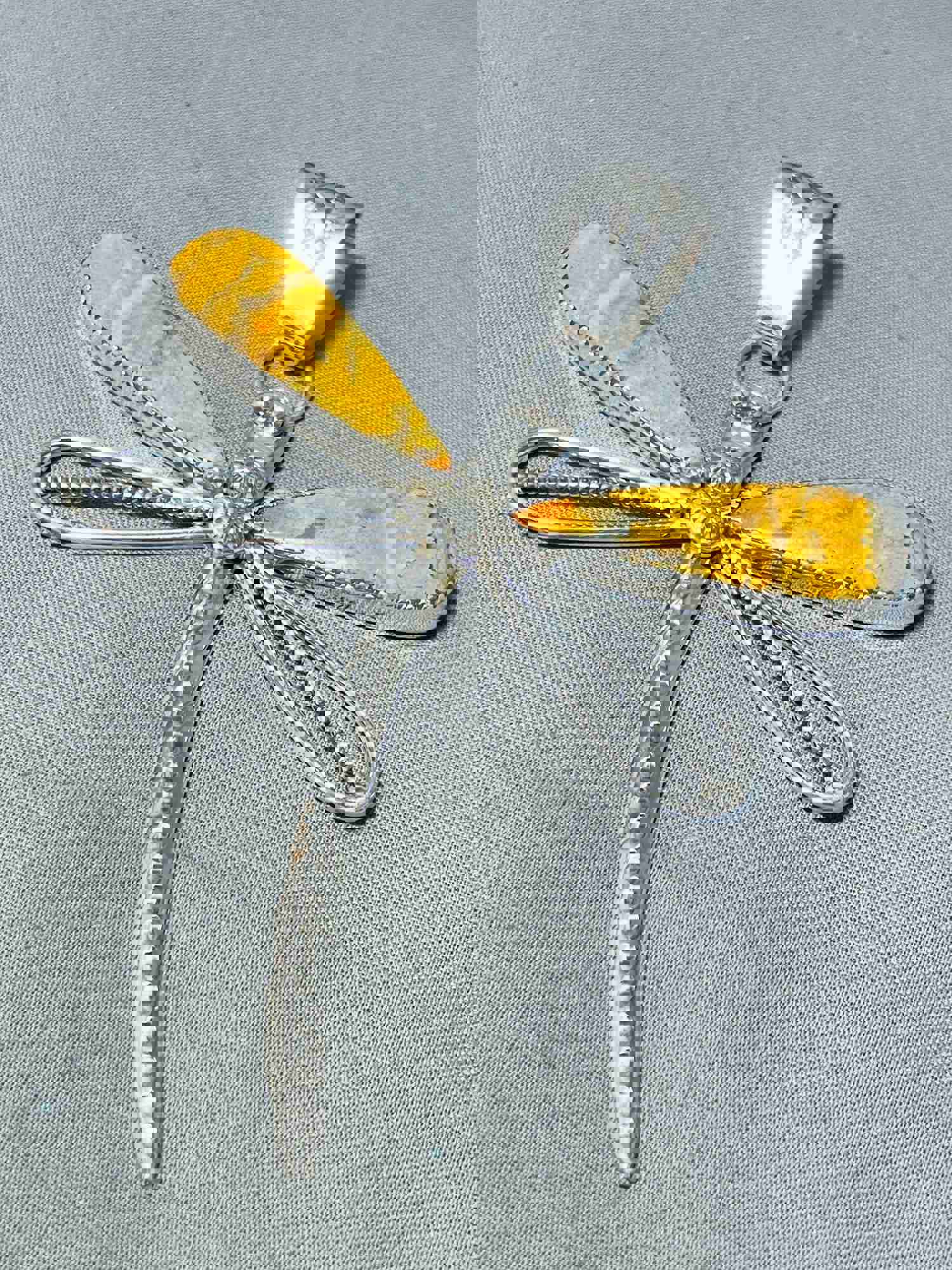 Exquisite Navajo Sterling Silver Dragonfly Pendant with Honeybee Wings