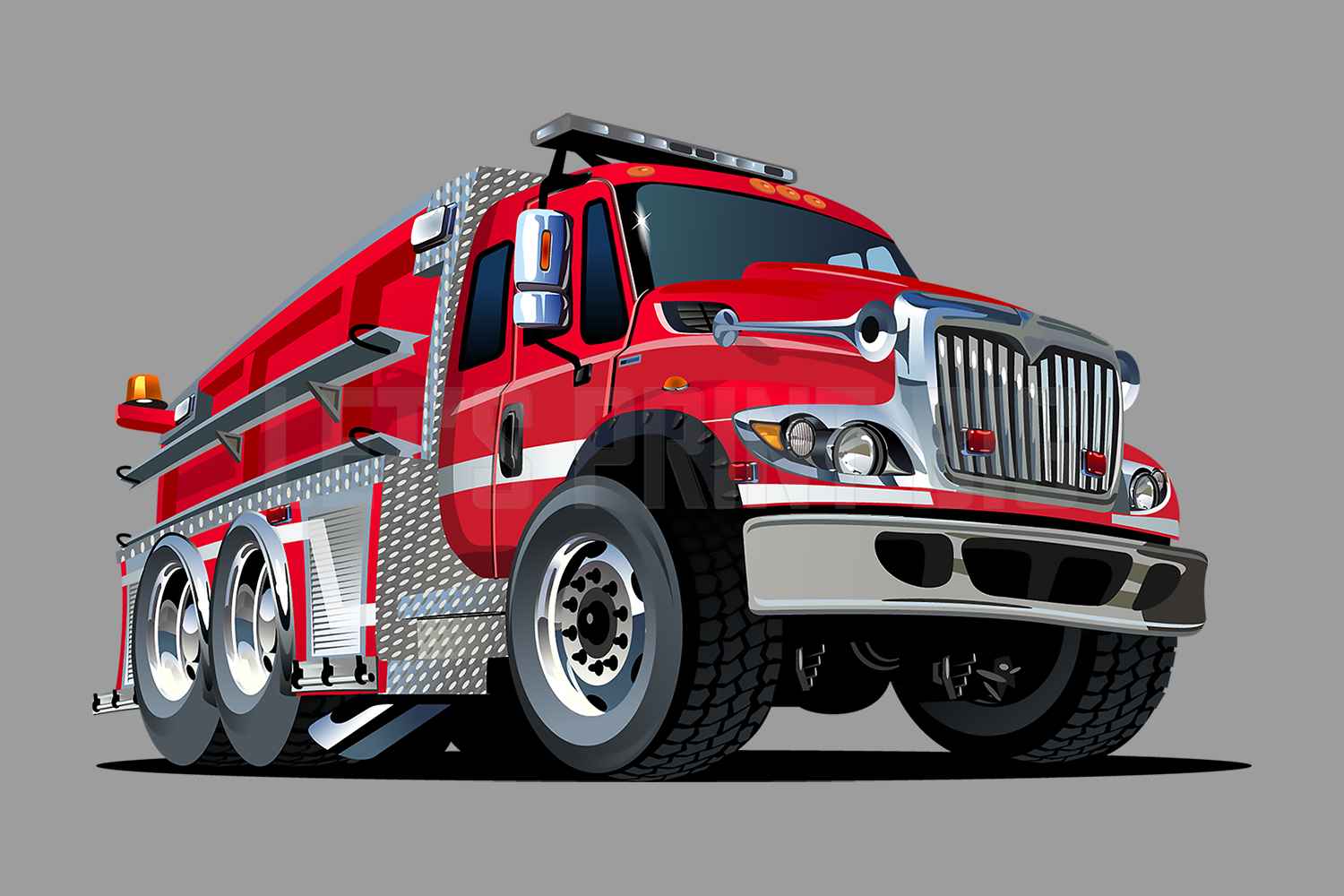 Car Art Fire Truck Hot Rod Muscle Car Wall Decal - Removable & Repositionable