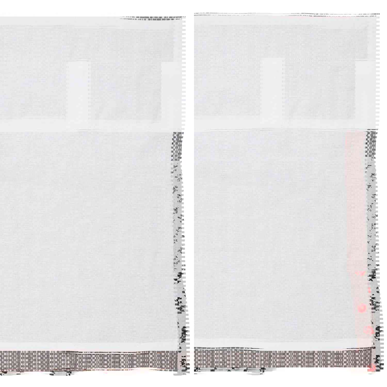 Farmhouse Valance Florette Ruffled Striped Country Window Curtain