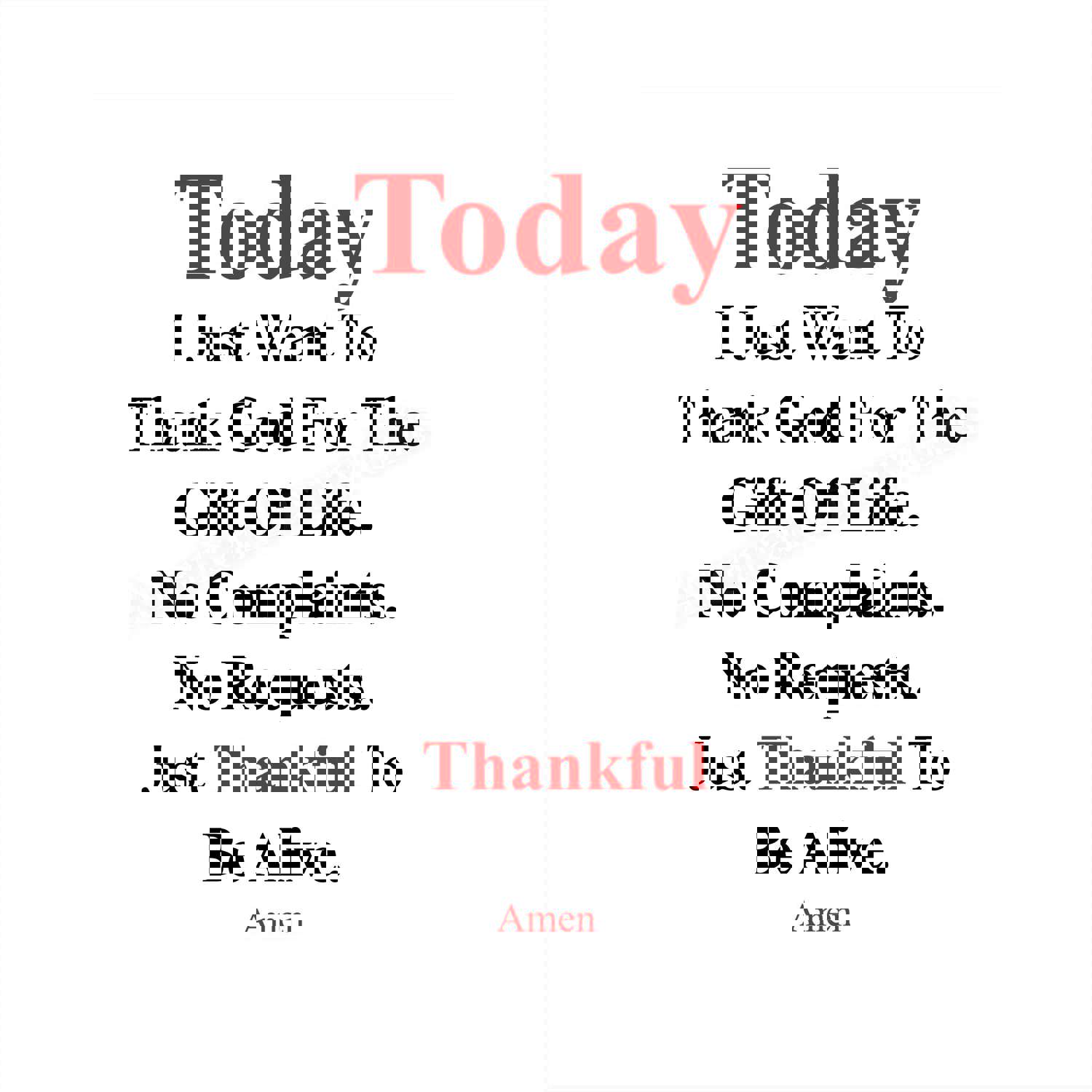 Today I Just Want To Thank God Prayer Wall Art Sign - 8 x 10 Modern Typographic Poster Print