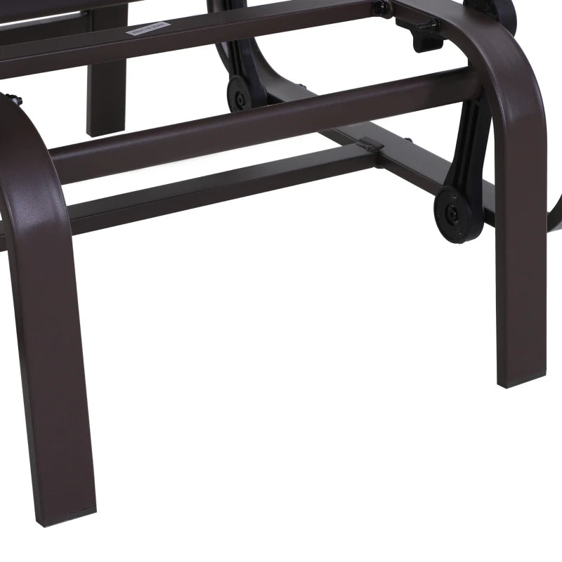 Outsunny Gliding Lounge Rocker for Indoor/Outdoor Use with Water-Resistant Material - Brown