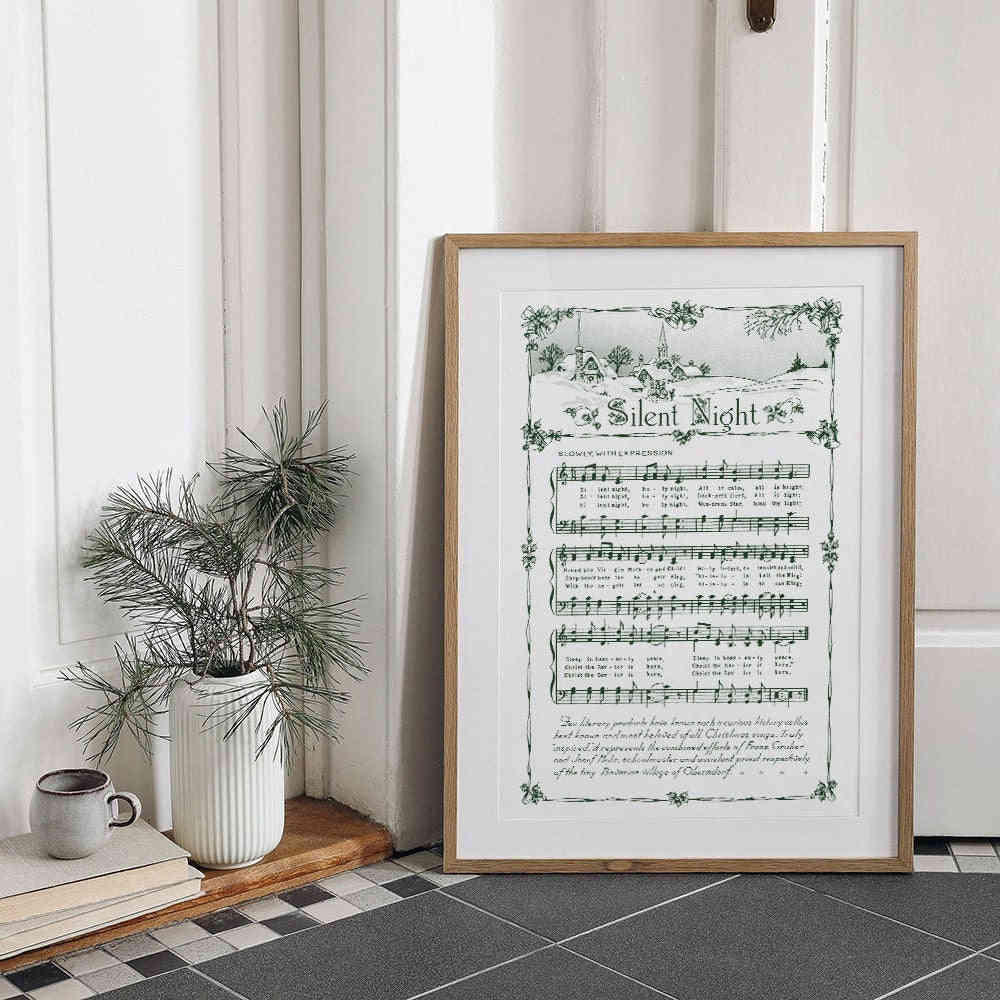 Silent Night Printable Vintage Sheet Music - Christmas Hymn Carol Collection
