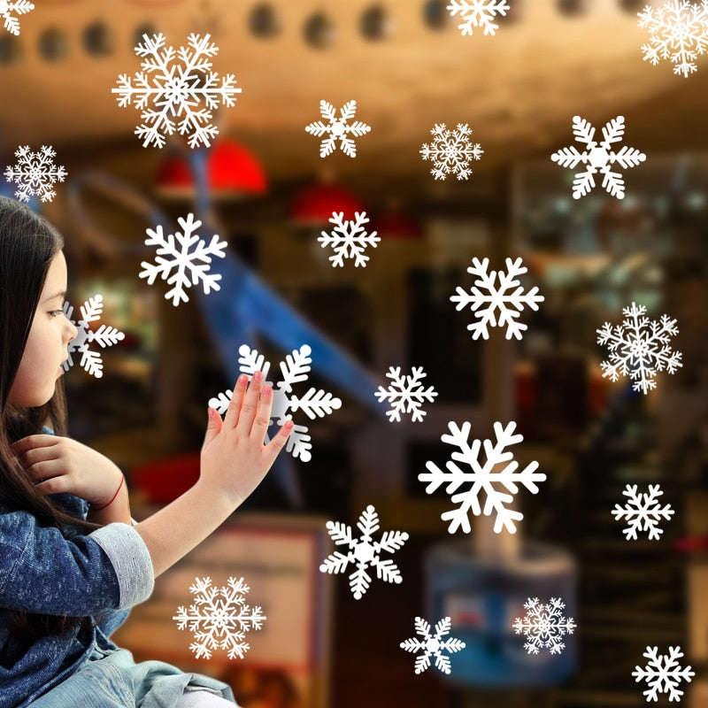 Qfdian CHRISTMAS Decorations - Merry Christmas Snowflake Snowman Window Sticker