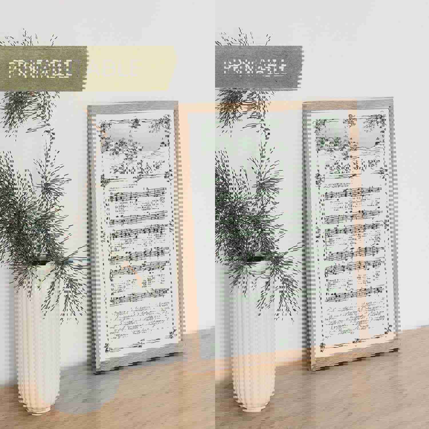 Silent Night Printable Vintage Sheet Music - Christmas Hymn Carol Collection